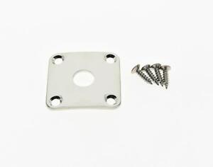  Metal Curved Bottom Jack Plate Square Jackplate Nickel Fits Gibson Les Paul