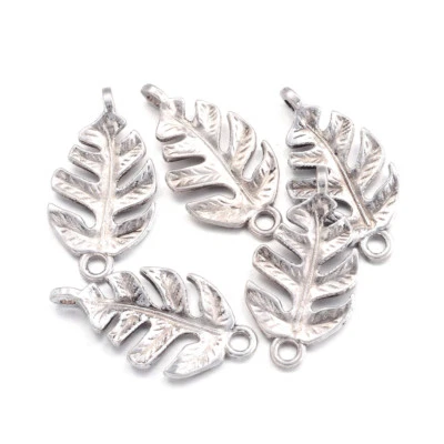 20 conectores de hoja de aleación tibetana 1/1 enlace de bucle plata sin níquel 27 mm Foto 1 de 3