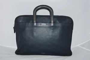Maletín Paul Smith Cuero Azul Marino Manija Deslizante Negocios Folio Bolso para Hombre - Imagen 1 de 12