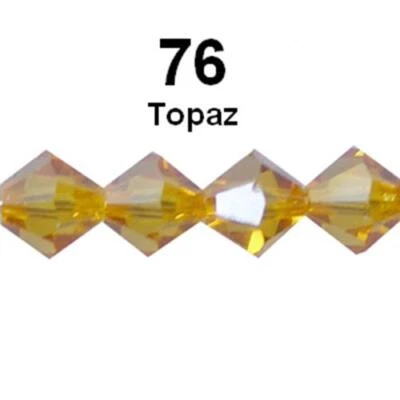 SWAROVSKI AG Swarovski-Facettperle 5301 TOPAZ 4mm 30 Stück