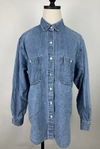 Camisa Denim Vintage Años 90 BANANA REPUBLIC MUJER M Desteñida Botones Minimalista Cuadrada - Imagen 1 de 18
