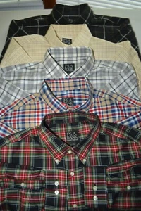 Jos A Bank Men Check Button Down Long Sleeve Dress Shirt Sz L (Lot of 5) - Picture 1 of 12