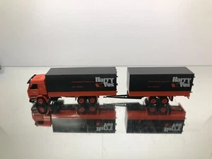 TEKNO HOLLAND SCANIA HARRY VOS TRAILER COMBI WIPKAR -ORANGE 1:50- POOR IN BOX - Picture 1 of 12