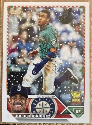 2023 Topps Holiday Baseball Base Card Julio Rodriguez H26 Seattle Mariners MLB - Image 1 of 2