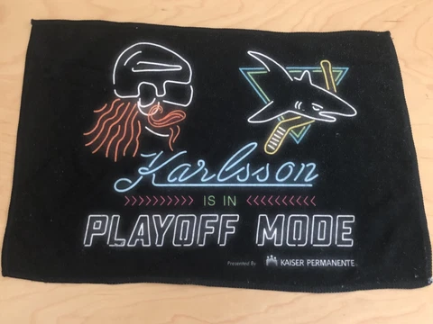 Erik Karlsson EK65 San Jose SJ Sharks Playoff Mode Rally Towel SGA FREE SHIPPING Cover