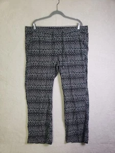 Old Navy Women Pants Extra Large Black Geo Rayon Drawstring Straight Leg Ankle - Picture 1 of 18