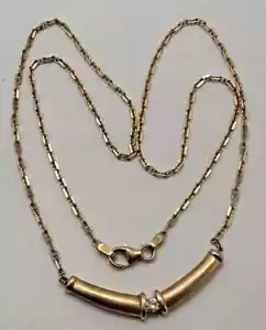 10k & 14k Yellow Gold 3mm Round Diamond 19" - 20" Necklace #DN1 - Picture 1 of 8
