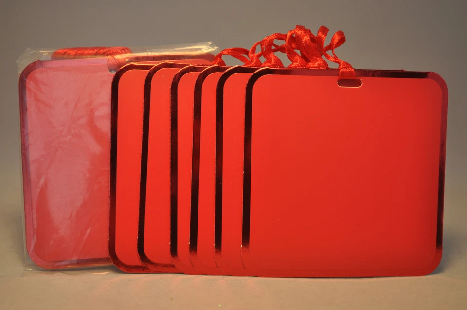 Hallmark: Set of 6 Gift Tags With Ribbon Red - 3 Packs (total 18) $14.22 value  - Image 1 of 3