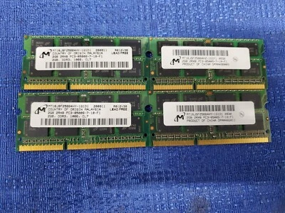 Lot of 4 Micron SO-DIMM RAM Modules 2GB 2Rx8 PC3-8500S-7-10-F1 8GB Total - Image 1 of 2