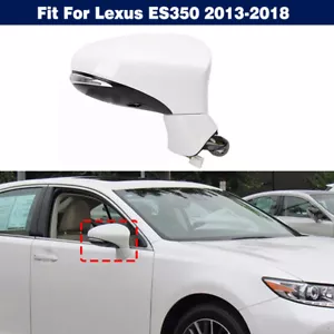 White Right Side Mirror Power Heated w/ Signal Light For Lexus ES350 2013-2018 - Foto 1 di 11