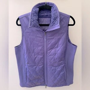 Cottage Golf Oberbekleidung L.L. BEAN lila gesteppte ärmellose Sherpa Puffer Weste L - Bild 1 von 9