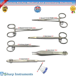 11Pcs Suture Removal Instruments Kit Medical Veterinary Training Hemostat Forcep - Bild 1 von 12