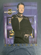 Babylon 5 John Sheridan Bruce Boxleitner Multi Color Front Print Blue XL T-Shirt