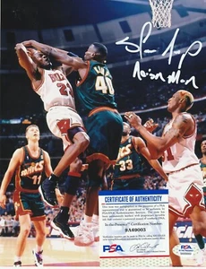 SHAWN KEMP SEATTLE SUPER SONICS  W/ MICHAEL JORDAN PSA AUTHENTICATED SIGNED 8x10 - Picture 1 of 1