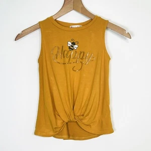 Love, Glam Girl Mustard Yellow  Gathered Hem Sleeveless Tank Top Girls Sz S - Picture 1 of 7