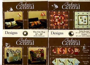 Lot of 4 Fabric Central Quilt Patterns / Instructions Parcheesi Top Lampshade + - Picture 1 of 5