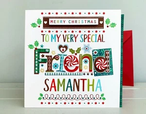 Best Friend Christmas Card Personalised Special Friends Bestie BFF Xmas Cards - Picture 1 of 10