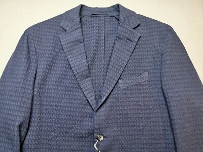 Blazer LARDINI para hombre talla 54/reino Unido 44 algodón texturizado NUEVO bolsillos azules hechos en Italia Foto 1 de 4