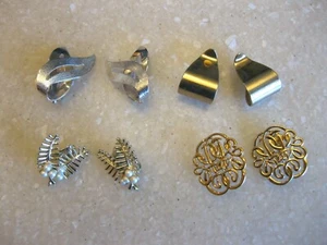 Lot 4 Vintage Clip Earrings – 3 Signed / SARAH COVENTRY, AVON, CORO?  - Picture 1 of 6