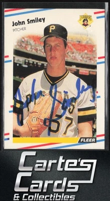 John Smiley 1988 Fleer #340 Pittsburgh Pirates radiocontrol novato TTM/IP firmado automático Foto 1 de 2