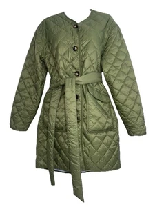 J. Crew Greenwich Reversible Quilted Lightweight Jacket Olive Blue Women Small - Picture 1 of 10
