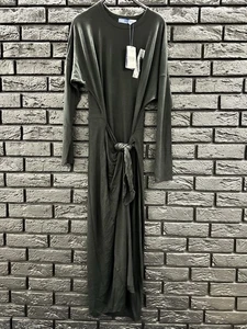 Ralph Lauren Long Black Tie Front Viscose Dress Size Medium - Picture 1 of 4