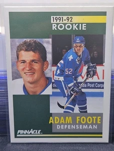 91-92 Pinnacle Adam Foote Rookie 🚨🚨🚨 Quebec Nordiques - Picture 1 of 2