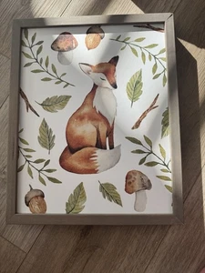 Fuchs Tier Wanddeko 12x15 grauer Rahmen - Bild 1 von 3