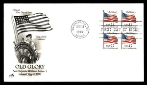 Mayfairstamps US FDC 1994 Old Glory Block Sea Capt William Driver First Day Cove - Picture 1 of 2