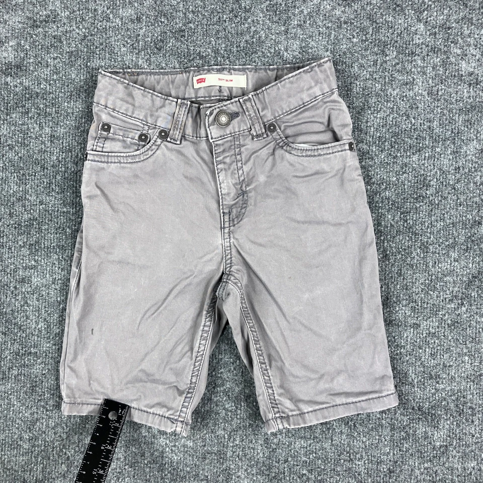 Levi’s Shorts Boys Size 7 Gray Slim Fit Adjustable Waist Casual Summer Cotton - Image 1 of 4