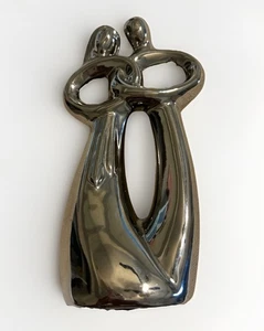 Kirkland Modern Art Deco Silberfarbene Keramik Ewige Liebe Figur - Bild 1 von 4