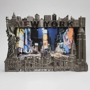 New York Statue Of Liberty and Empire State Building Metal Photo/Picture Frame - Picture 1 of 3