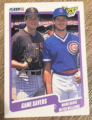 1990 Fleer Baseball Game Savers Mark Davis Mitch Williams Super Star #631 - Image 1 of 2