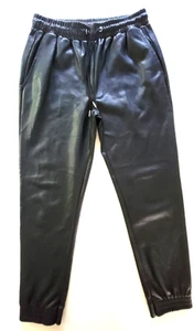 Pantalón Jogger Único Tahari Talla Pequeña Negro Vegano Imitación Cuero Atletismo - Imagen 1 de 9
