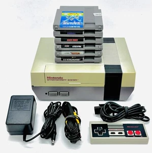 Paquete Consola Nintendo NES NES-001 PROBADO Controlador 6 Juegos Cable LEER MÁS ABAJO! - Imagen 1 de 23