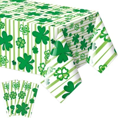 3 Pack St. Patrick's Day Tablecloth Decor Disposable Plastic Table Cover - Image 1 of 4