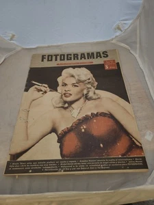 1956 August FOTOGRAMAS Celebrity Spanish Magazine Jayne Mansfield Cover VG - Picture 1 of 3