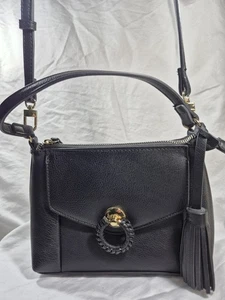 Gianni Bini S Umhängetasche schwarz Kunstleder Adj/Rem Top Henkel mit Quaste - Bild 1 von 16