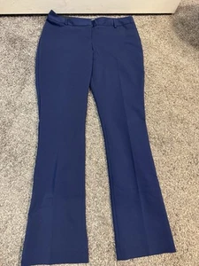 Express Pants Blue Columnist Boot Cut Mid Rise Stretch Trouser Sz 8 - Picture 1 of 6