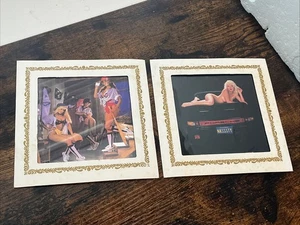 2 Vintage 1980's Sexy Girls Cardboard and Glass Frame 8'' x 8'' Collectible - Picture 1 of 12