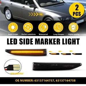 Dynamic LED Side Marker Lights Blinker 02-08 For BMW Alpina B7 E65 E66 745i 750i - Picture 1 of 12