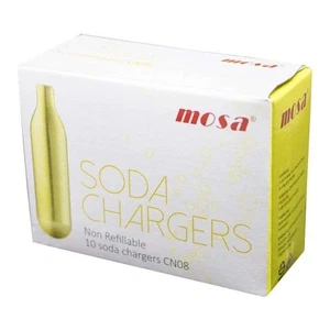 Seltz Mosa Soda Siphon Patronen 10 Stück für Cocktailbar und Barkeeper - Bild 1 von 1