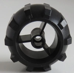 LEGO - Wheel Hard Plastic with Spokes (2 Pieces), Black # 30324 - Picture 1 of 3