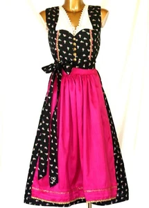 Dirndl Antonie Designerdirndl Baumwolle schwarz /pink Gr. 38 SALE UNIKAT - Bild 1 von 5