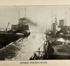 1914 WW1 Print Modern Torpedo Boats Nautical Antique Military War Collectible