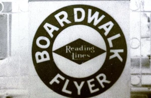 RDG reading railroad BOARDWALK FLYER drum head b-w copy slide - Picture 1 of 1