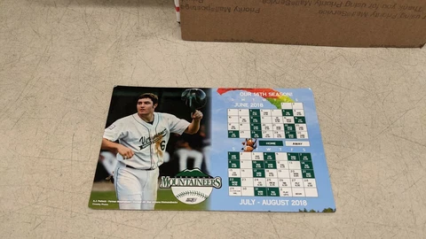A.J. Pollock Vermont Mountaineers LA Dodgers 2018 Magnetic Baseball Schedule Cover