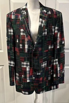 Chaqueta Abrigo Deportivo Blazer Hickey Freeman 46 Verde Retazos Cuadros Para Hombres Nueva con Etiquetas Foto 1 de 4