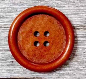large natural wood sewing button 4 Holes 1 1/2 inch #1001 - Picture 1 of 2