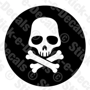 Skull & Crossbones Vinyl Die Cut Decal Pirate Jolly Roger Buccaneer Blackbeard 3 - Picture 1 of 3